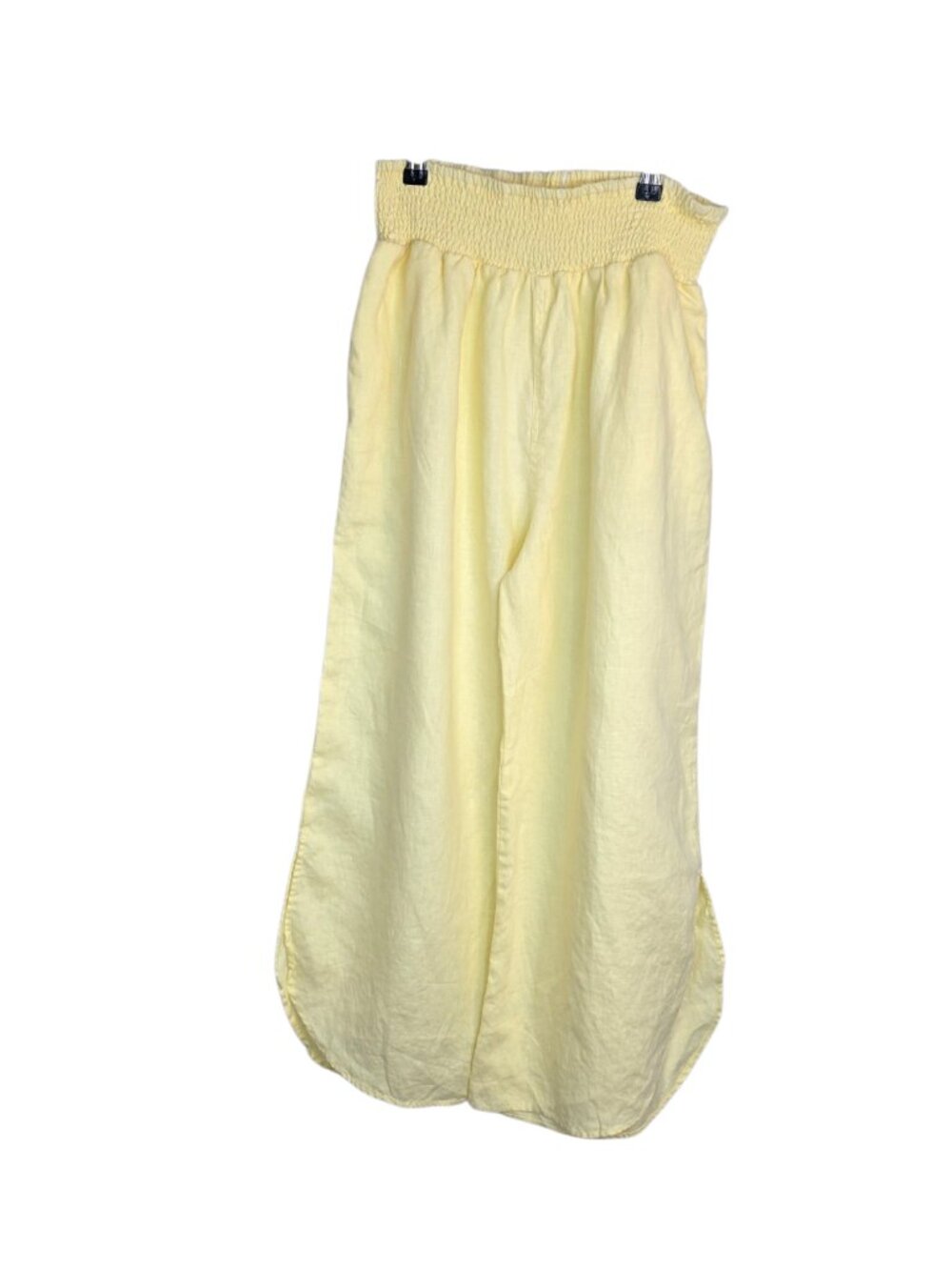 Nomad The Label 100% French Linen Pants, High Rise, Yellow, Smock Waist, XXL